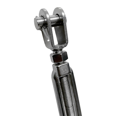 3/4" Jaw Jaw Turnbuckle WLL 3500 Lbs, Stainless Steel T316 , 19" Length