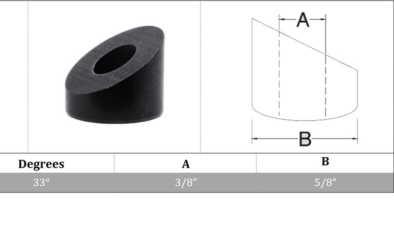 3/8" Stainless Steel Angled Washer 33 Degree Beveled Cable Railing,Black Oxide