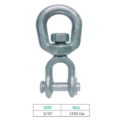 Galvanized JAW to EYE Boat Marine Swivels Mooring Jaw Eye Swivels